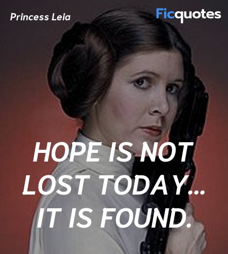 Hope is not lost today... it is found. image
